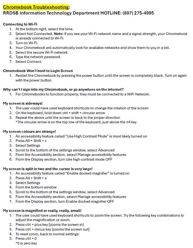 Chromebook Troubleshooting